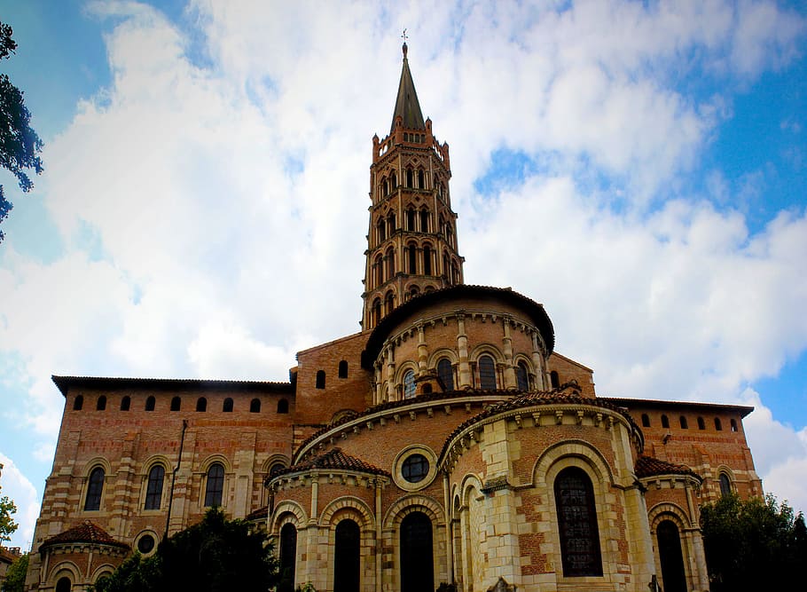 exterior, basilica, saint sernin, -, toulouse, -france, ancient, architecture, belief, building