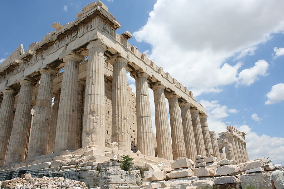 foto, atenas, acrópole, grécia, grego, antiga, arqueologia, coluna arquitetônica, história, destinos de viagem