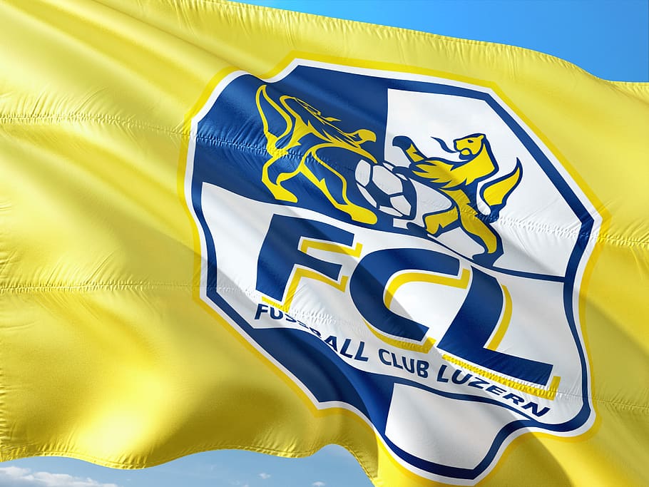 football, international, switzerland, raiffeisen super league, flag, fc luzern, yellow, logo, blue, symbol