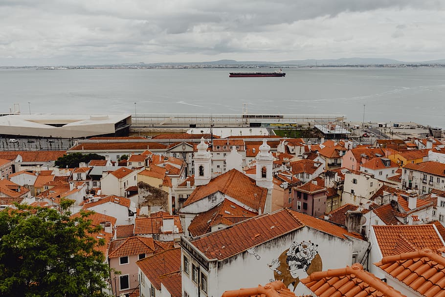 paisagem urbana, lisboa, portugal, dia, arquitetura, edifícios, cidade velha, cidade, europa, urbano