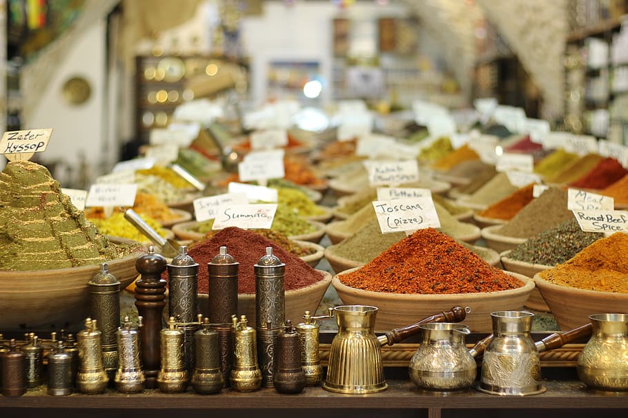 spices, shop, market, bazaar, jerusalem, choice, variation, arrangement, spice, large group of objects