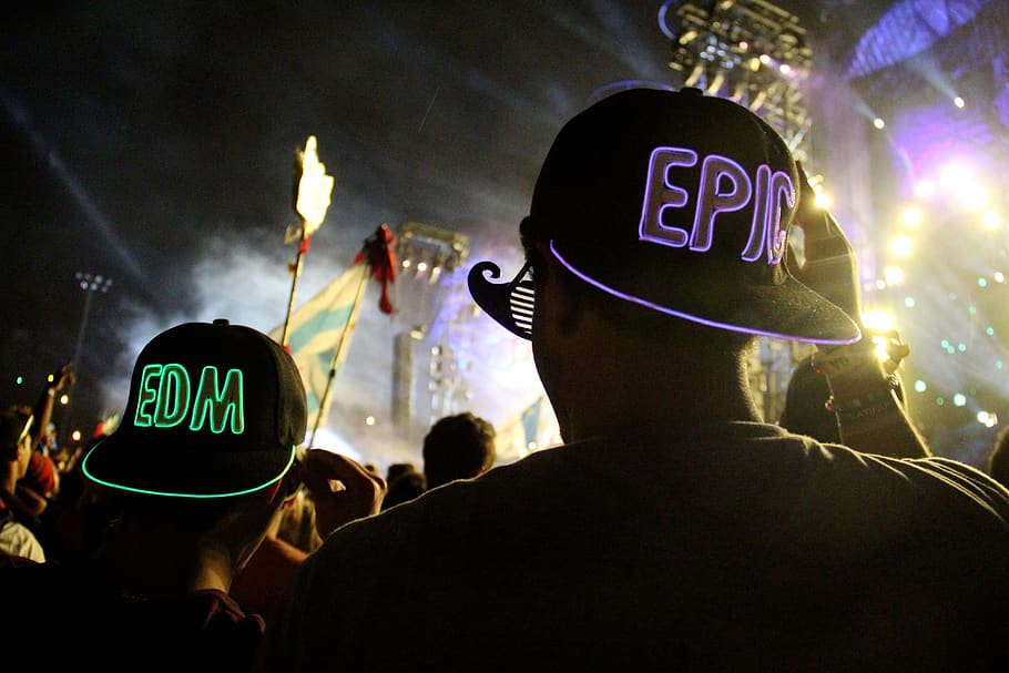 electric dance music, edm, edc, dj, concert, performance, crowd, neon lights, festival, music festival
