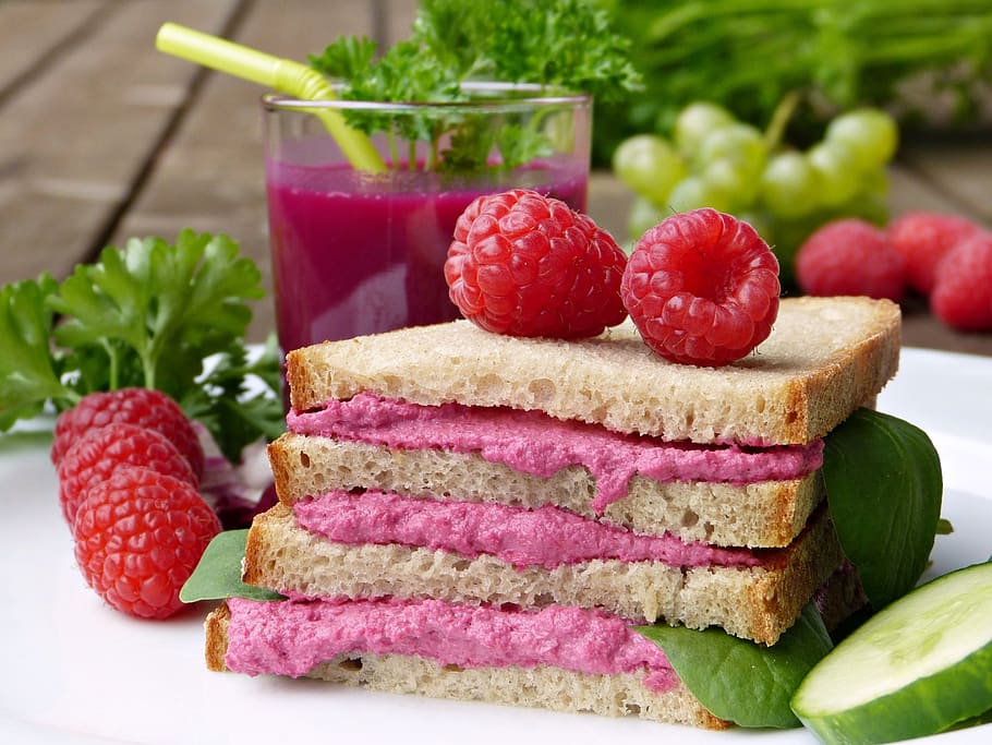 bread, sandwich, beetroot, spread, jause, snack, vegetarian, vegan, vitamins, healthy