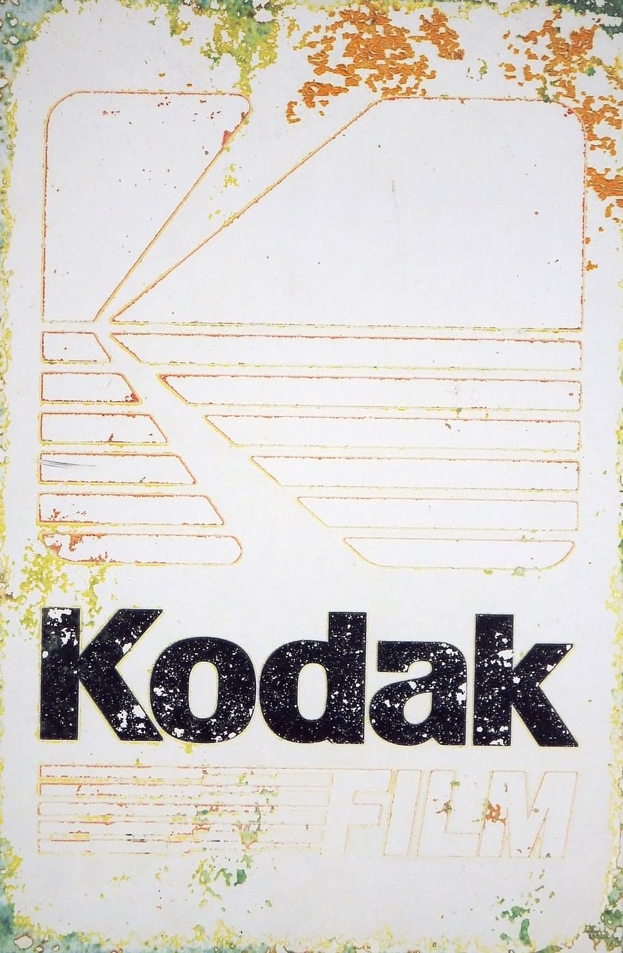 vintage, envejecido, letrero publicitario, marca de cámaras kodak, -, uso editorial, kodak, kodac, cámara, fotografía