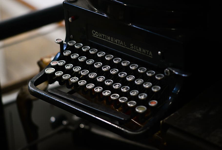 tua, ketikan, hitam, mesin tik, vintage, tulis, retro, mesin, penulis, antik