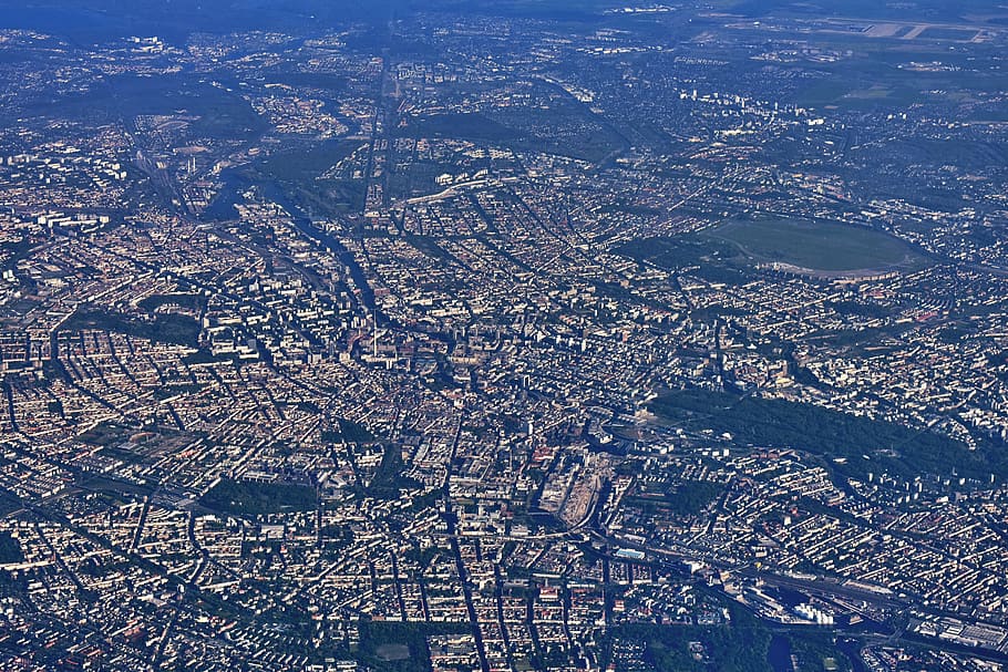 Berlín, Alemania, ciudad, horizonte, vista aérea, paisaje urbano, exterior del edificio, arquitectura, medio ambiente, paisaje