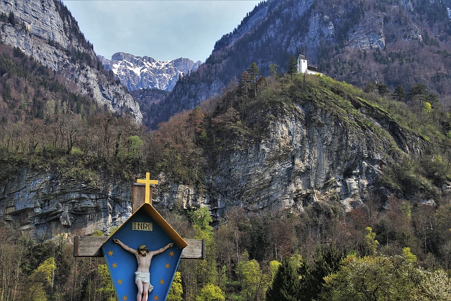 easter, jesus, mountains, rocks, high, array, the alps, flums, stone, the prospect of