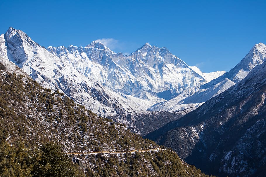 himalayas, nepal, mountains, landscape, vista, beautiful, adventure, outdoor, mountain, scenics - nature