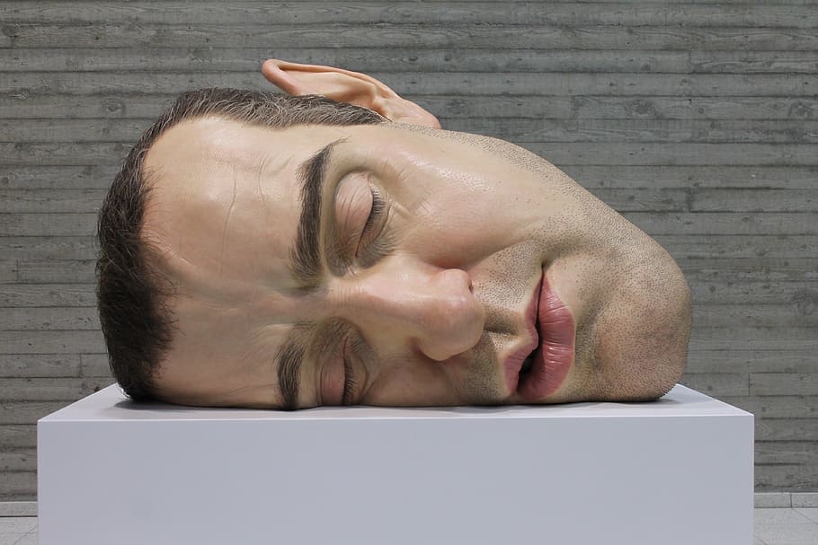 art, ron mueck, finland, tampere, museum, abstract, artistically, face, mask, detail