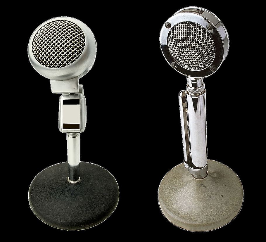 air, microphone, object, mike, speak, studio shot, black background, input device, indoors, technology