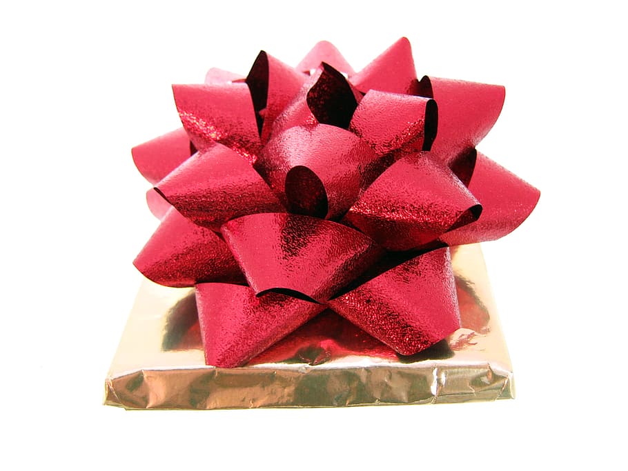 present, wrapping, isolated, decoration, bowing, red, anniversary, three-dimensiona, holiday, star