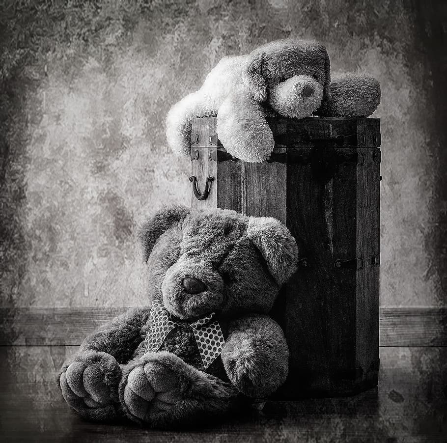 teddy, old, ted, object, figure, statue, stuffed, toy, bear, grunge