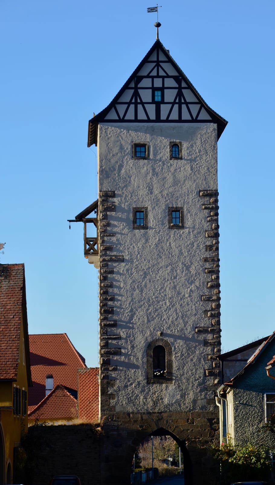 gerbang kota, menara gerbang, pusat bersejarah, historis, menara, tempat menarik, bangunan, bavaria, swiss franc, lower franconia