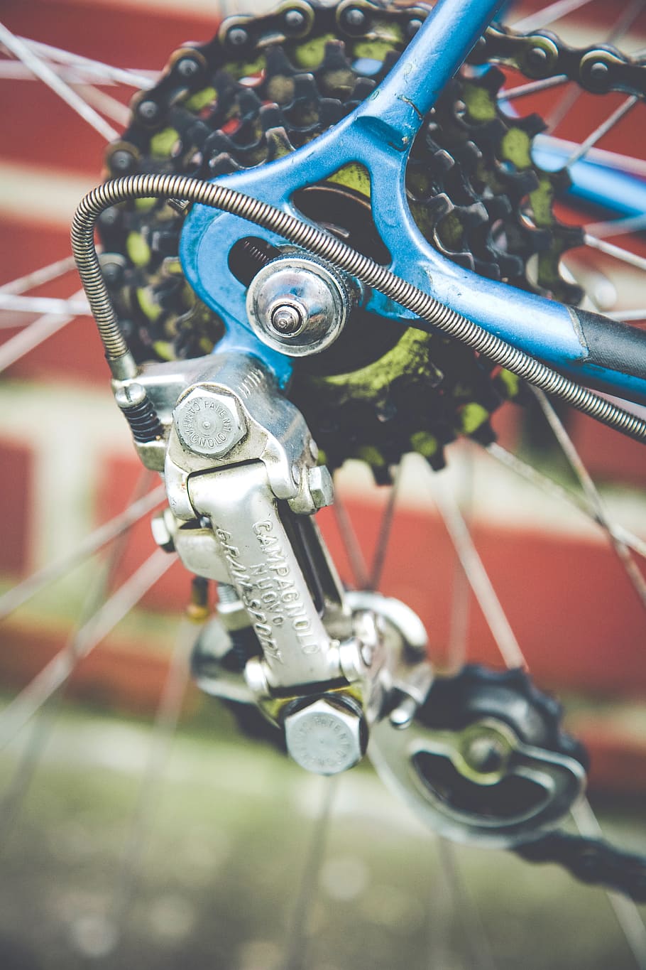 bicycle, bike, chain, metal, close-up, focus on foreground, day, selective focus, outdoors, technology