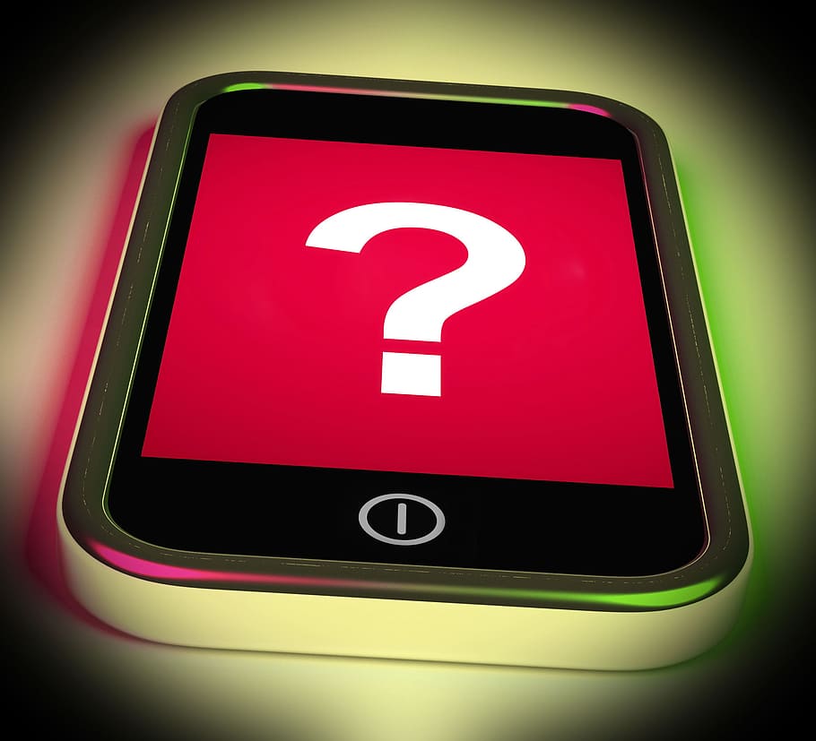 question mark, mobile, showing, help, confused, doubt, answer, ask, cellphone, faq