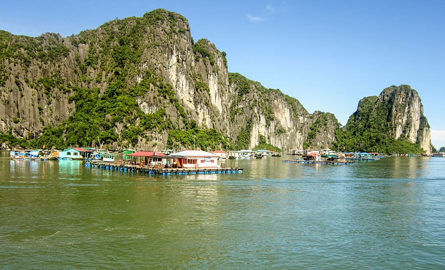 ha long bay, vietnam, fishing village, cruise, travel, hanoi, asia, landscape, destination, water