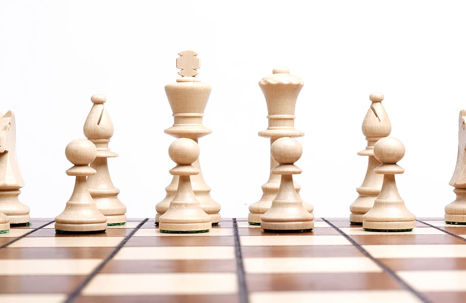xadrez, conselho, marrom, isolado, branco, desafio, tabuleiro de xadrez, inteligente, competição, conceito