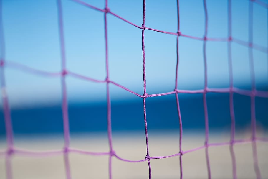 volleyball, file, network, blue, beach, equipment, networks, sports, macro, close