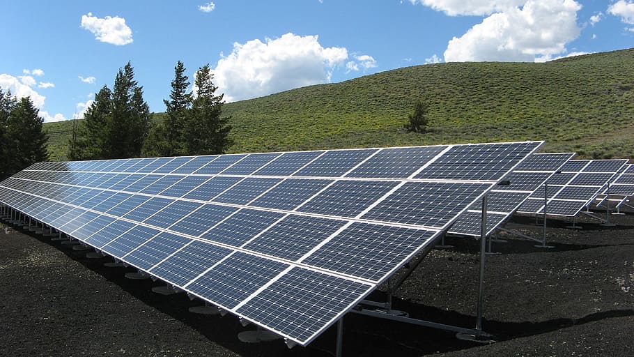 array, solar, panel, electricity, electric, production, nature, landscape, power, renewable energy