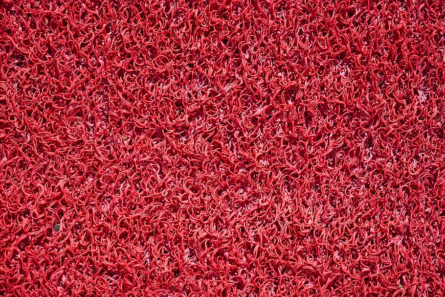 red, ground, plastic, synthetic, surface, carpet, mop, macro, background, texture
