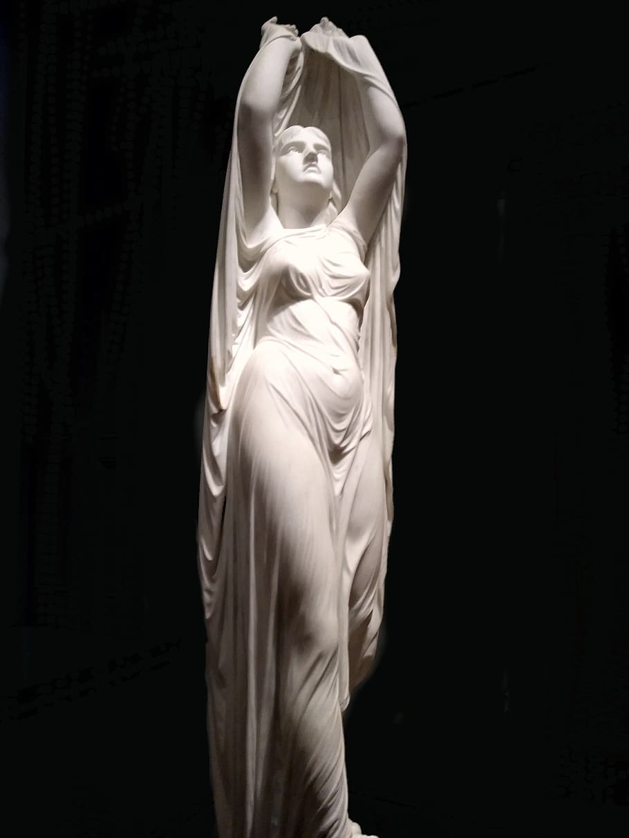 statue, woman, veil, marble, white, art and craft, human representation, representation, sculpture, creativity