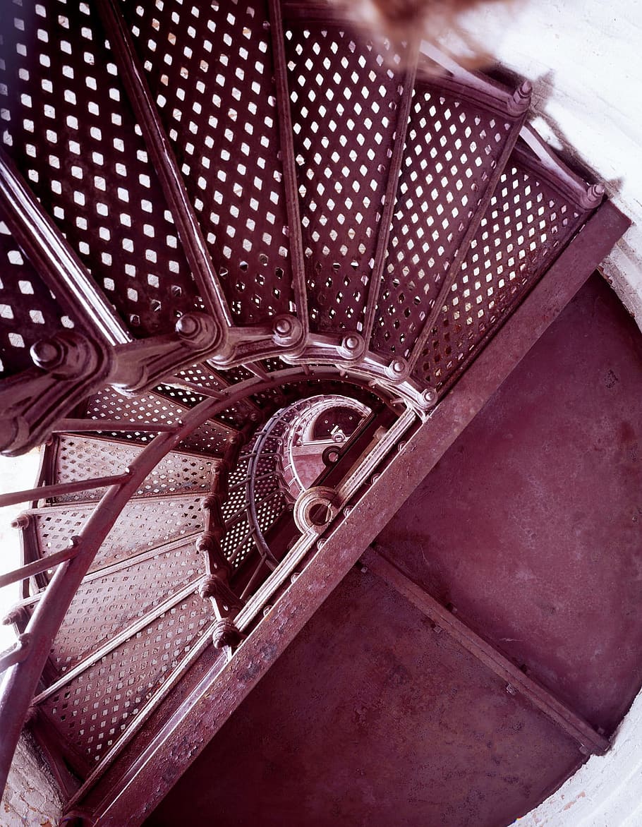 stair, step, staircase, spiral, round, construction, architecture, metal, indoors, pattern