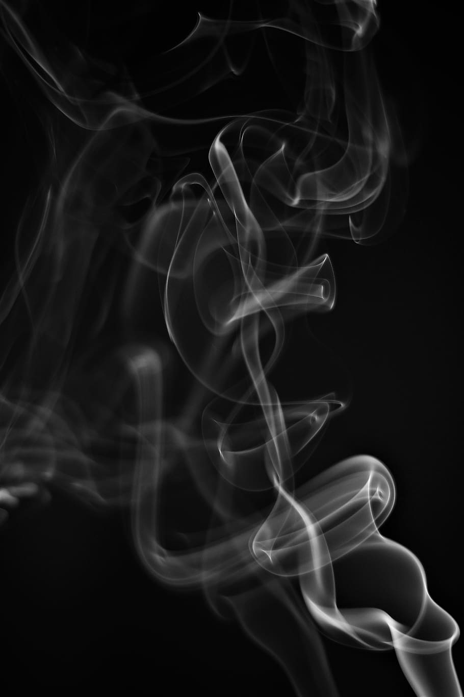 fumaça, vapor, aroma, incenso, vaping, ar, fluxo, fumaça - estrutura física, fundo preto, tiro do estúdio