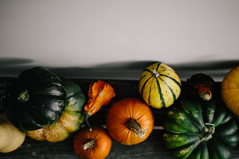 variety of pumpkins, healthy, health, autumn, fall, pumpkin, vegetable, halloween, seasonal, october