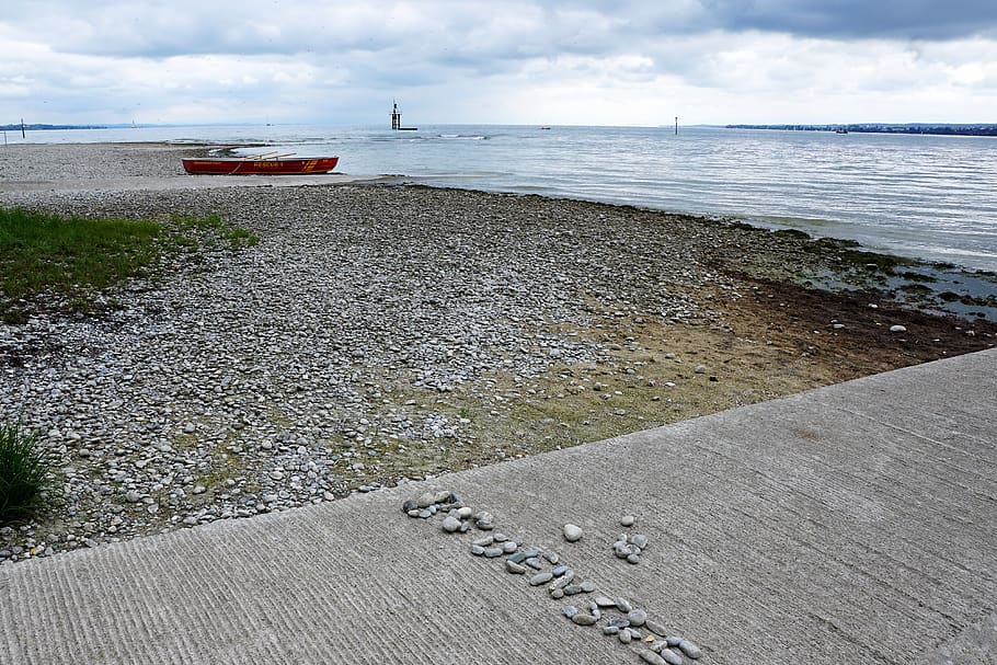 Lake Constance, palabra, alemán, verano, otoño, vacaciones, playa, costa, web, barco