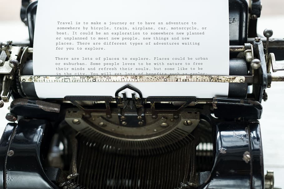 máquina de escribir, vintage, periodista, carrera, clásico, creativo, documento, editorial, equipo, teclado