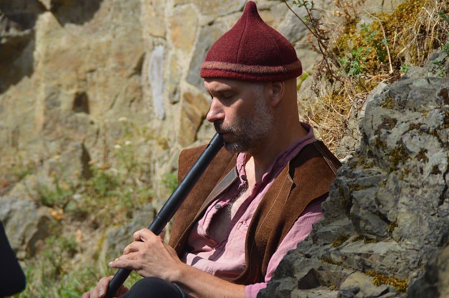 middle ages, flute, jester, instrument, woodwind, historically, human, street music, wind instrument, music