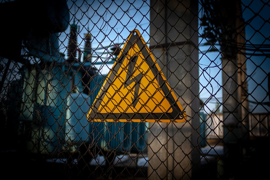 sign, high voltage, warning, electricity, attention, the risk of, industry, safety, security, protection