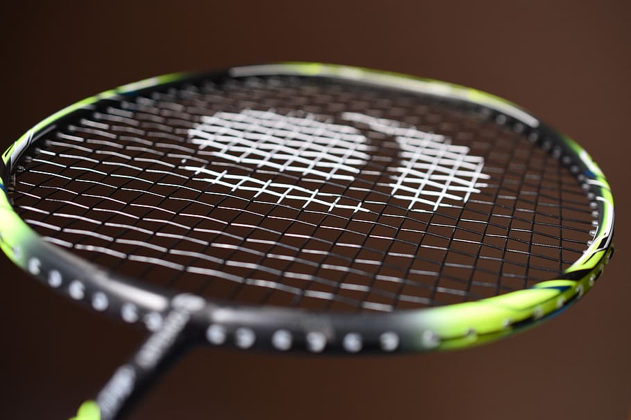 racket, badminton, play, hobbies, game, sport, close-up, studio shot, indoors, selective focus