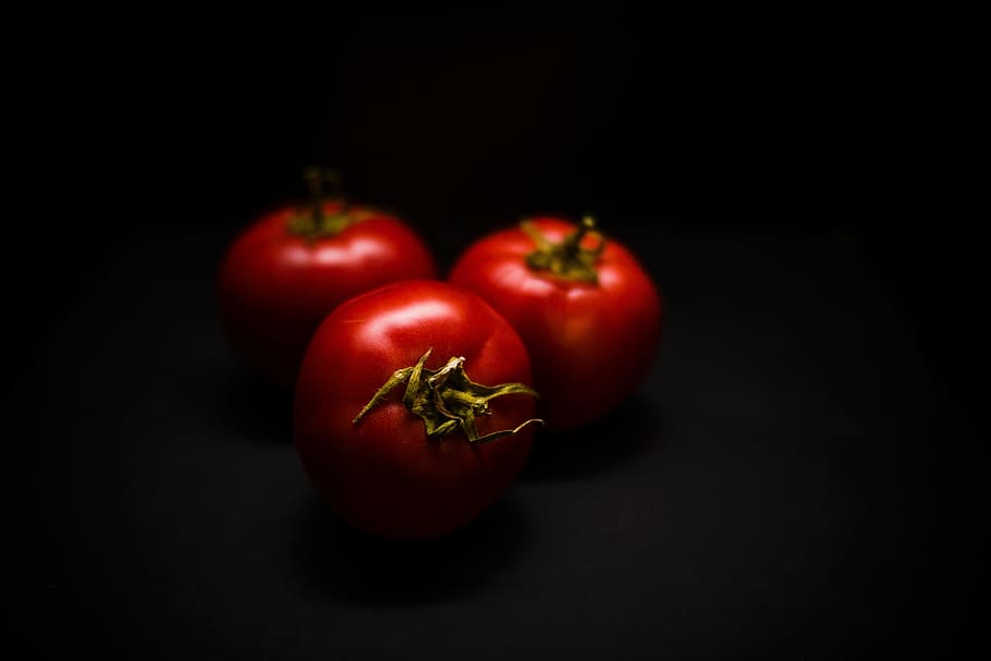 tomate, escuro, ingrediente, ingredientes, vermelho, vegetal, legumes, comida e bebida, comida, fundo preto