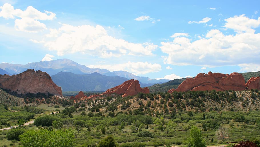 Colorado Springs, Colorado, Pikes Peak, jardín de los dioses, naturaleza, cielo, turismo, roca, formación, parque