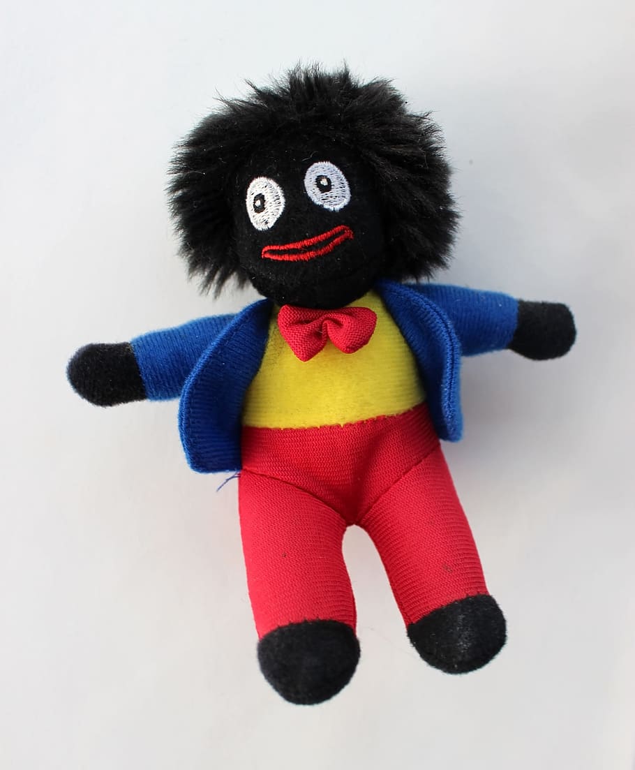 golliwog toy, isolated, white, background, golliwog, golly, gollywog, goliwog, doll, black