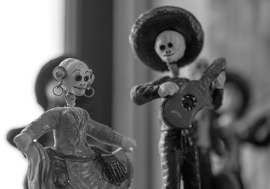 mariachi, calaca, mexico, dead, skeleton, skull, bones, colloquial, dance, sing