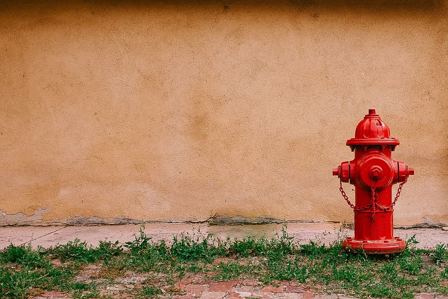 hidran kebakaran, merah, pemadam kebakaran, dinding, katup, keselamatan, darurat, hidran, kecelakaan dan bencana, keamanan