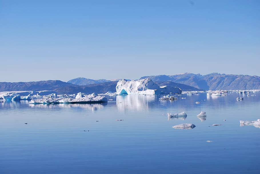 greenland, iceberg, fjord, sermilik, ice, arctic, sea, landscape, polar, water